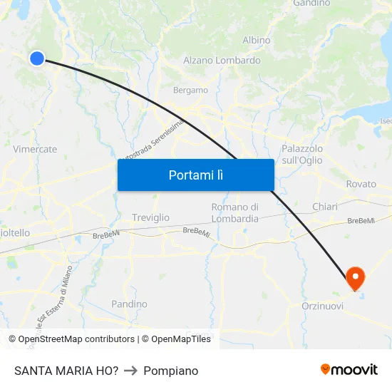 SANTA MARIA HO? to Pompiano map