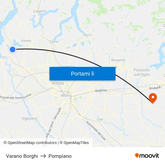 Varano Borghi to Pompiano map