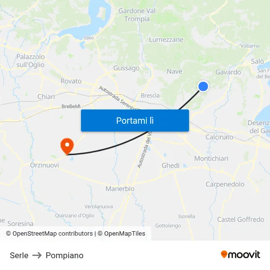 Serle to Pompiano map