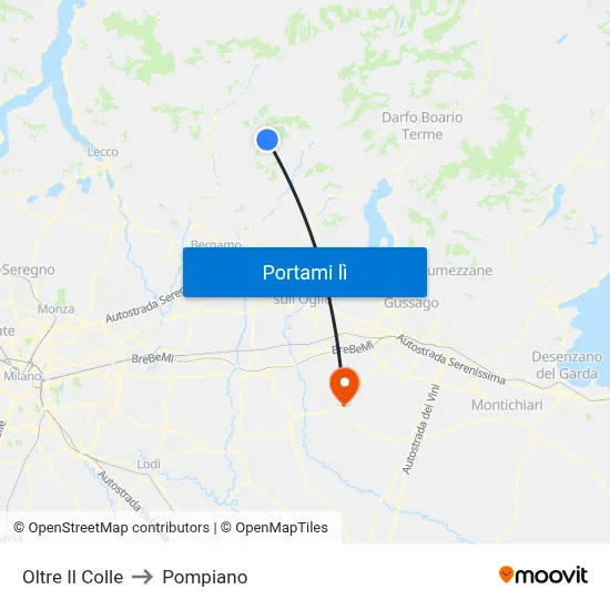 Oltre Il Colle to Pompiano map