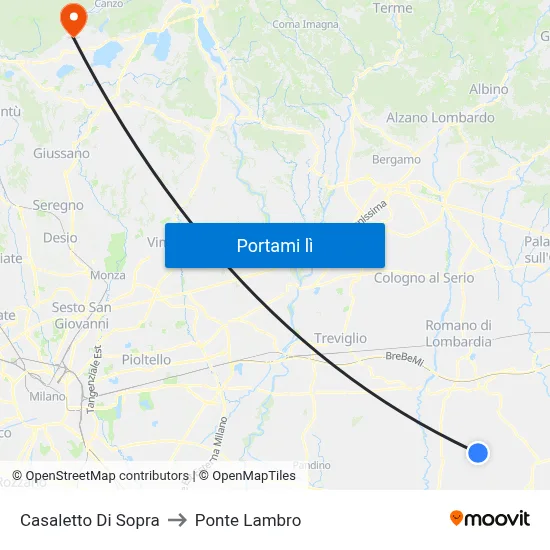 Casaletto Di Sopra to Ponte Lambro map