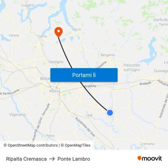 Ripalta Cremasca to Ponte Lambro map