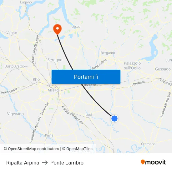 Ripalta Arpina to Ponte Lambro map