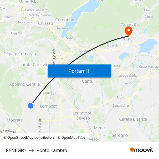 FENEGR? to Ponte Lambro map