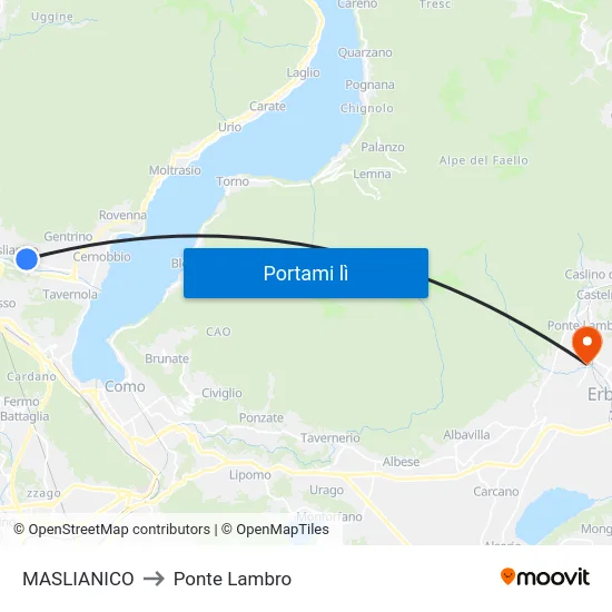 MASLIANICO to Ponte Lambro map