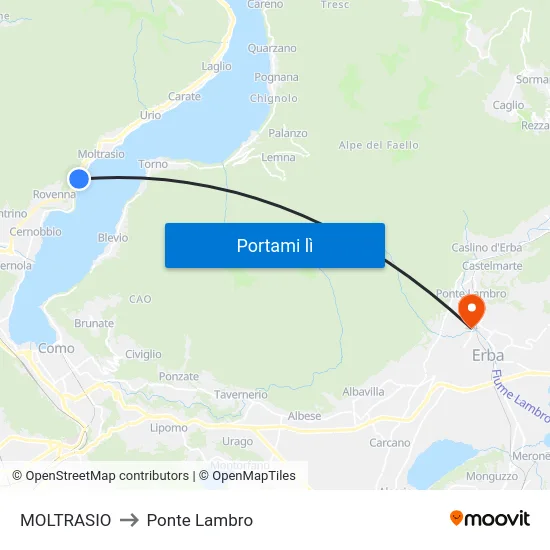 MOLTRASIO to Ponte Lambro map