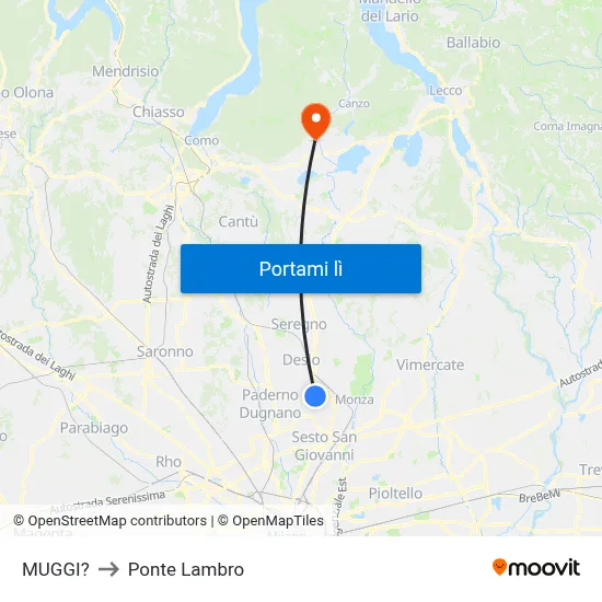 MUGGI? to Ponte Lambro map