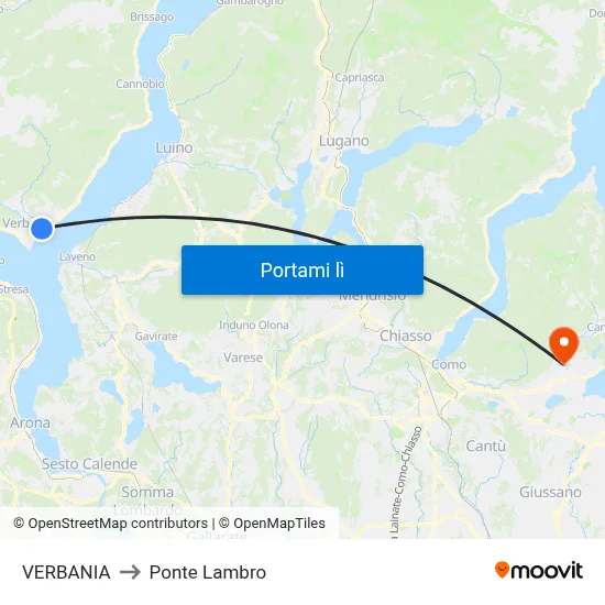 VERBANIA to Ponte Lambro map