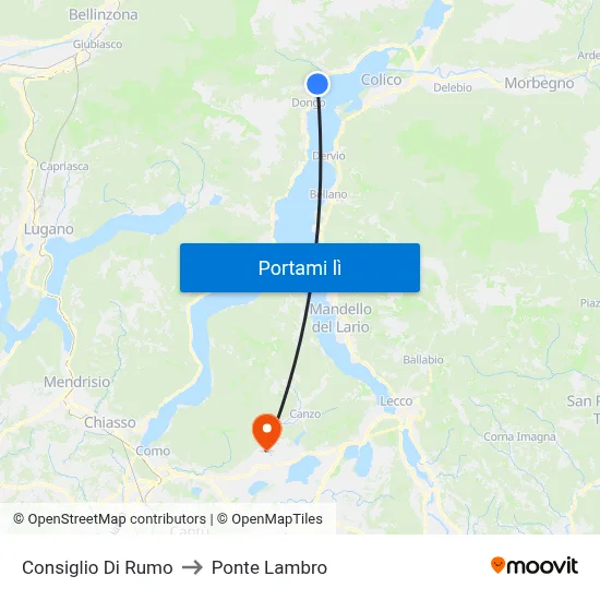 Consiglio Di Rumo to Ponte Lambro map