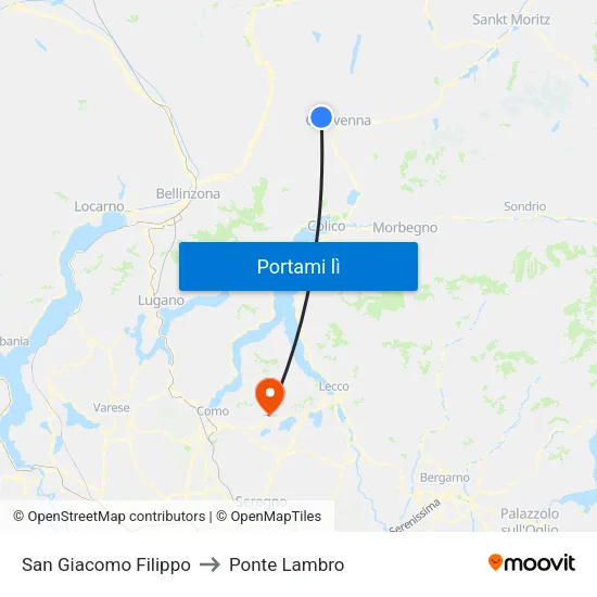 San Giacomo Filippo to Ponte Lambro map