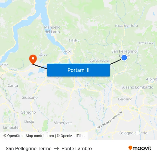San Pellegrino Terme to Ponte Lambro map