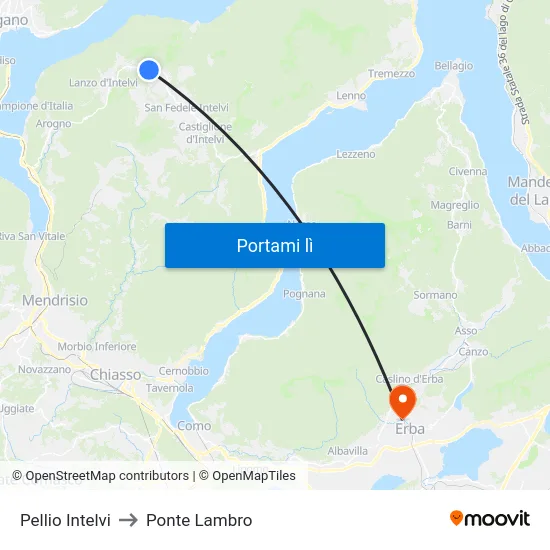 Pellio Intelvi to Ponte Lambro map