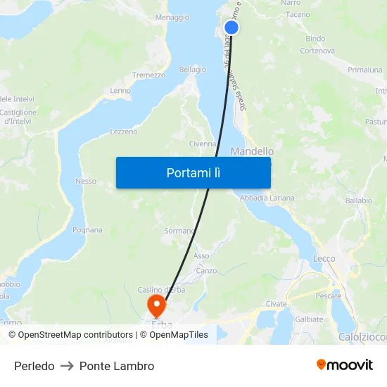 Perledo to Ponte Lambro map