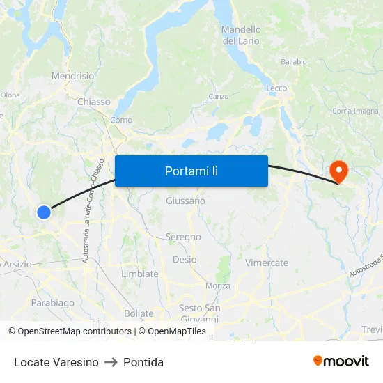 Locate Varesino to Pontida map