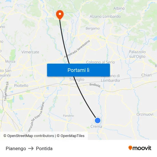 Pianengo to Pontida map