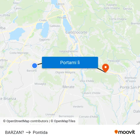 BARZAN? to Pontida map