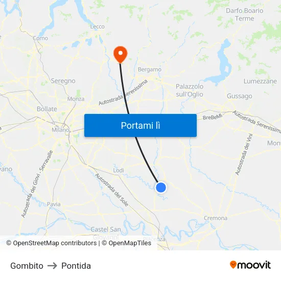 Gombito to Pontida map