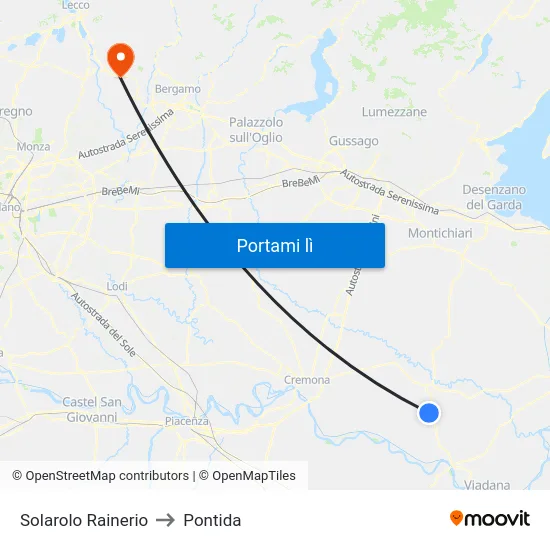 Solarolo Rainerio to Pontida map
