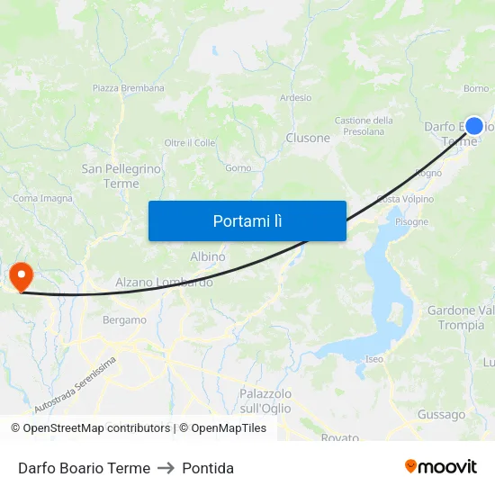 Darfo Boario Terme to Pontida map