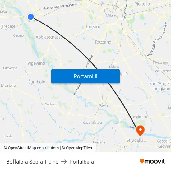 Boffalora Sopra Ticino to Portalbera map