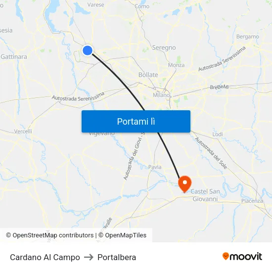 Cardano Al Campo to Portalbera map