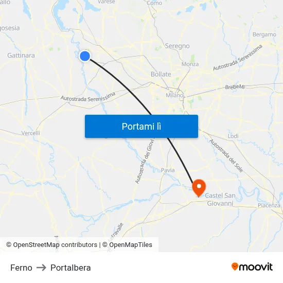 Ferno to Portalbera map
