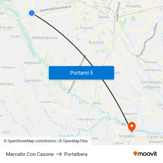 Marcallo Con Casone to Portalbera map