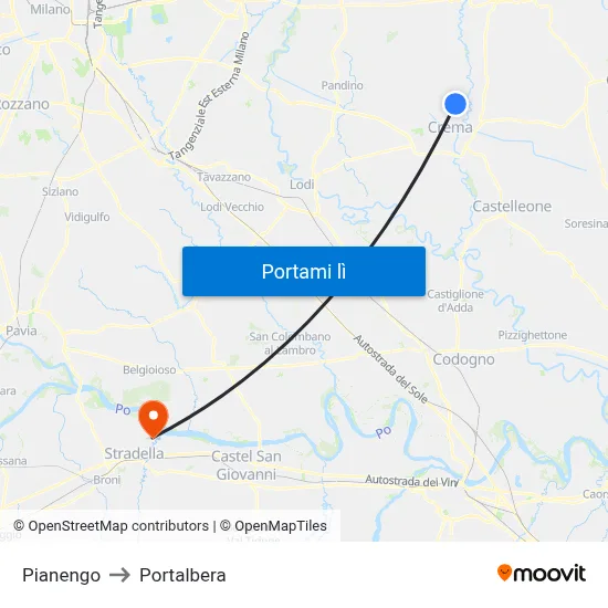 Pianengo to Portalbera map