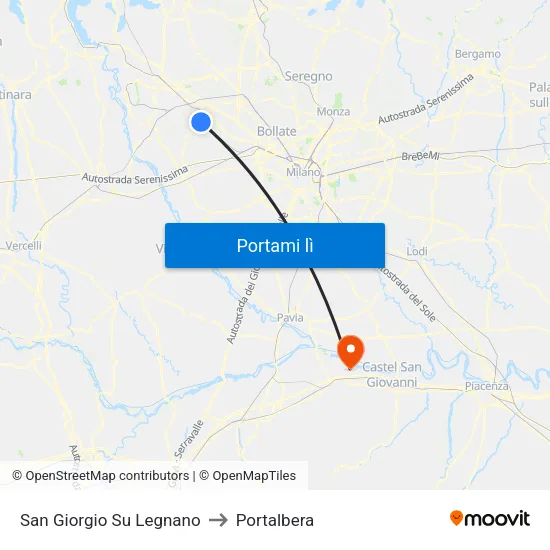 San Giorgio Su Legnano to Portalbera map