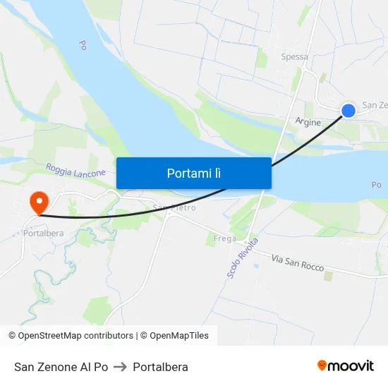 San Zenone Al Po to Portalbera map
