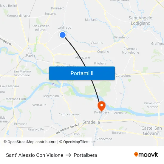 Sant' Alessio Con Vialone to Portalbera map