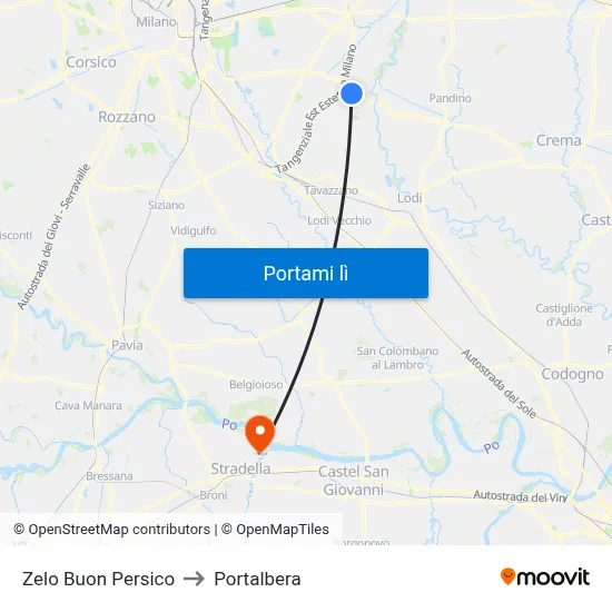 Zelo Buon Persico to Portalbera map