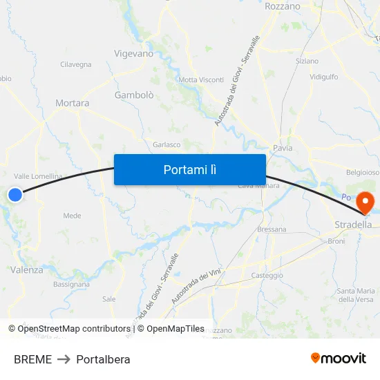 BREME to Portalbera map