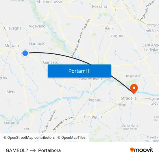 GAMBOL? to Portalbera map