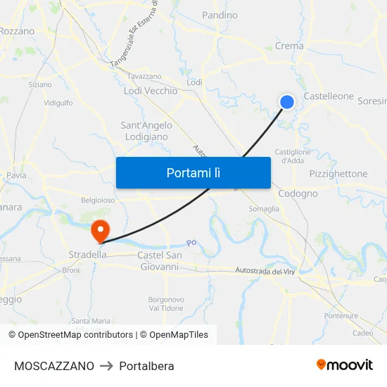 MOSCAZZANO to Portalbera map