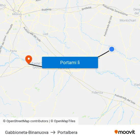 Gabbioneta-Binanuova to Portalbera map