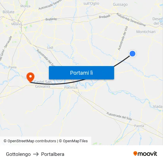 Gottolengo to Portalbera map