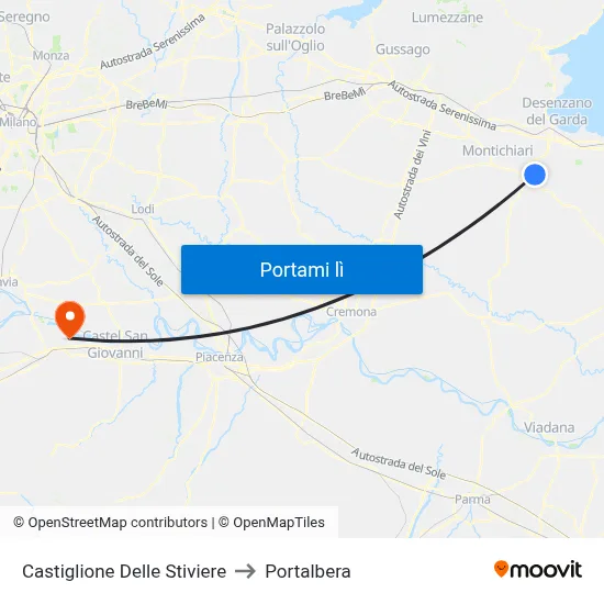 Castiglione Delle Stiviere to Portalbera map