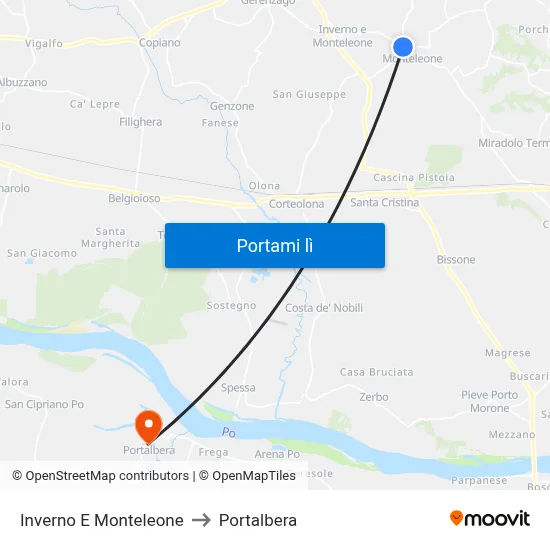 Inverno E Monteleone to Portalbera map