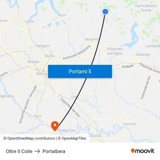 Oltre Il Colle to Portalbera map