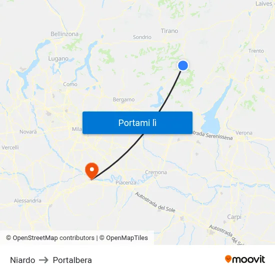 Niardo to Portalbera map