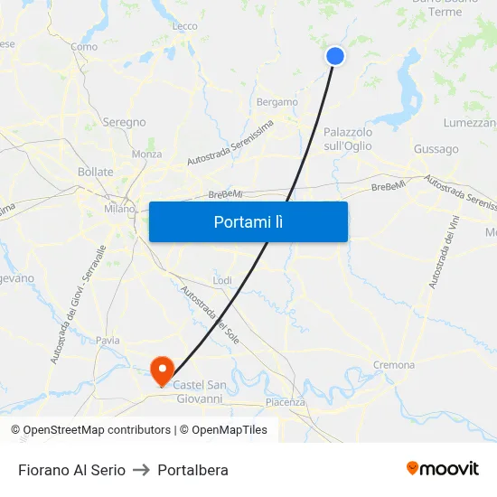 Fiorano Al Serio to Portalbera map