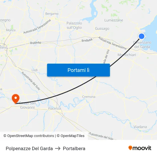 Polpenazze Del Garda to Portalbera map