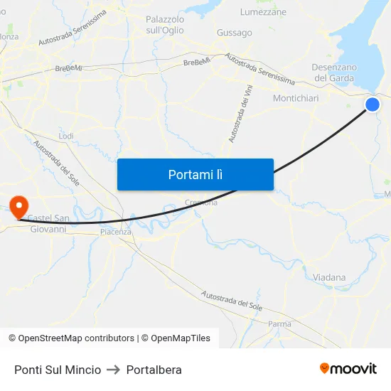 Ponti Sul Mincio to Portalbera map