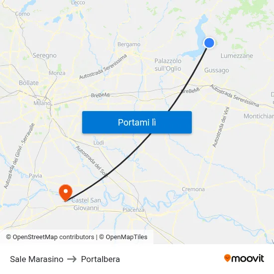 Sale Marasino to Portalbera map