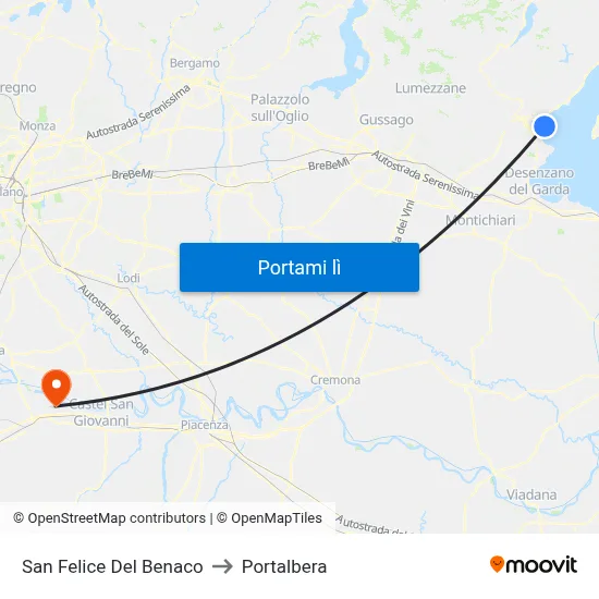 San Felice Del Benaco to Portalbera map