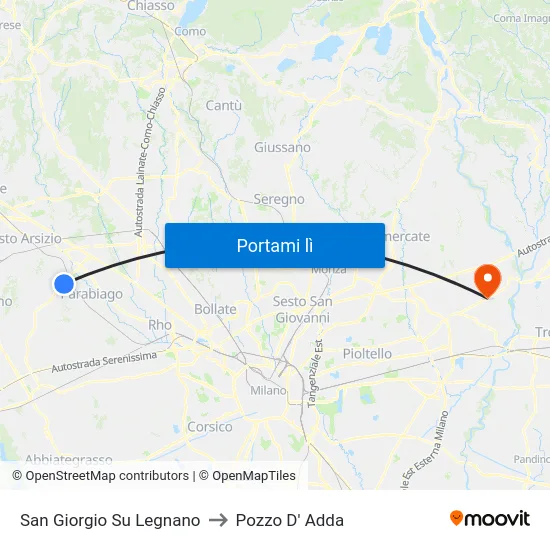 San Giorgio Su Legnano to Pozzo D' Adda map
