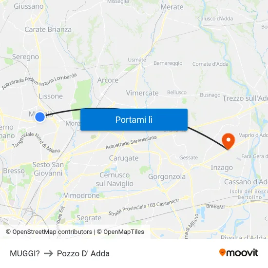 MUGGI? to Pozzo D' Adda map