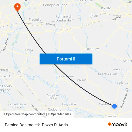 Persico Dosimo to Pozzo D' Adda map