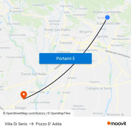 Villa Di Serio to Pozzo D' Adda map